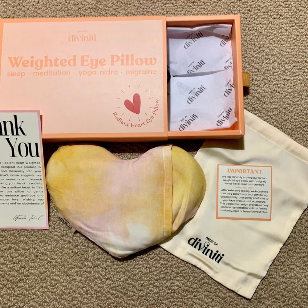 Heart Weighted Eye Mask for Sleeping Hot or Cool Meditation Yoga & Relaxation